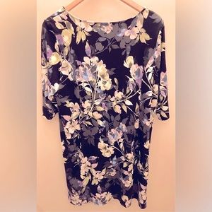 J.Jill Wearever stretch floral 3/4 sleeve new (washed not worn) large petite